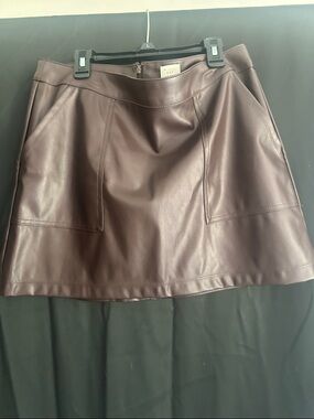 a new day Chocolate Brown Faux Leather Mini Skirt